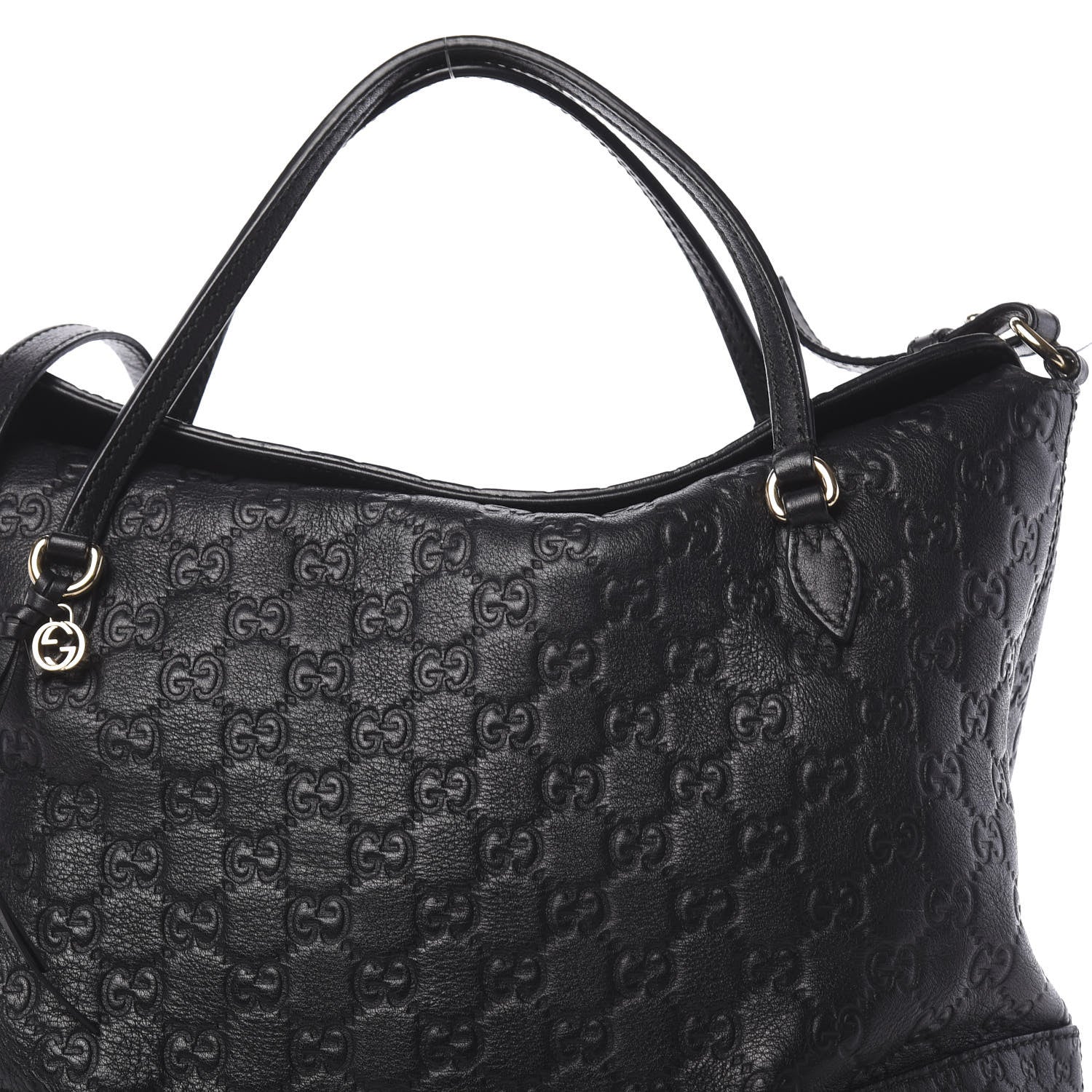 Gucci Guccissima Medium Bree Foldover Tote Black 17 of 23