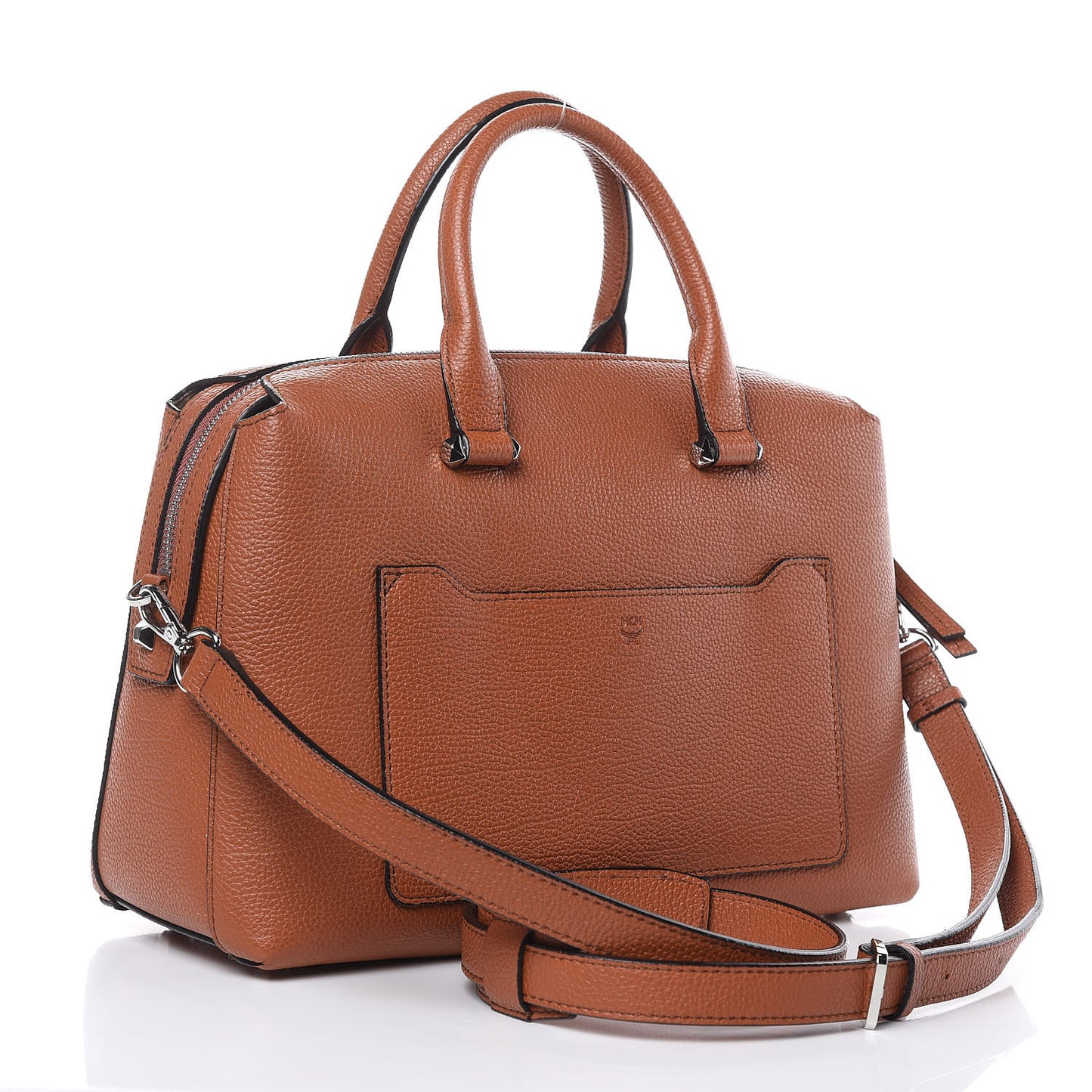 Grained Calfskin Medium Ella Boston Brown