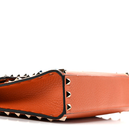 Valentino Garavani Pebbled Calfskin Medium Rockstud Flip Lock Crossbody Bag Orange 9 of 12
