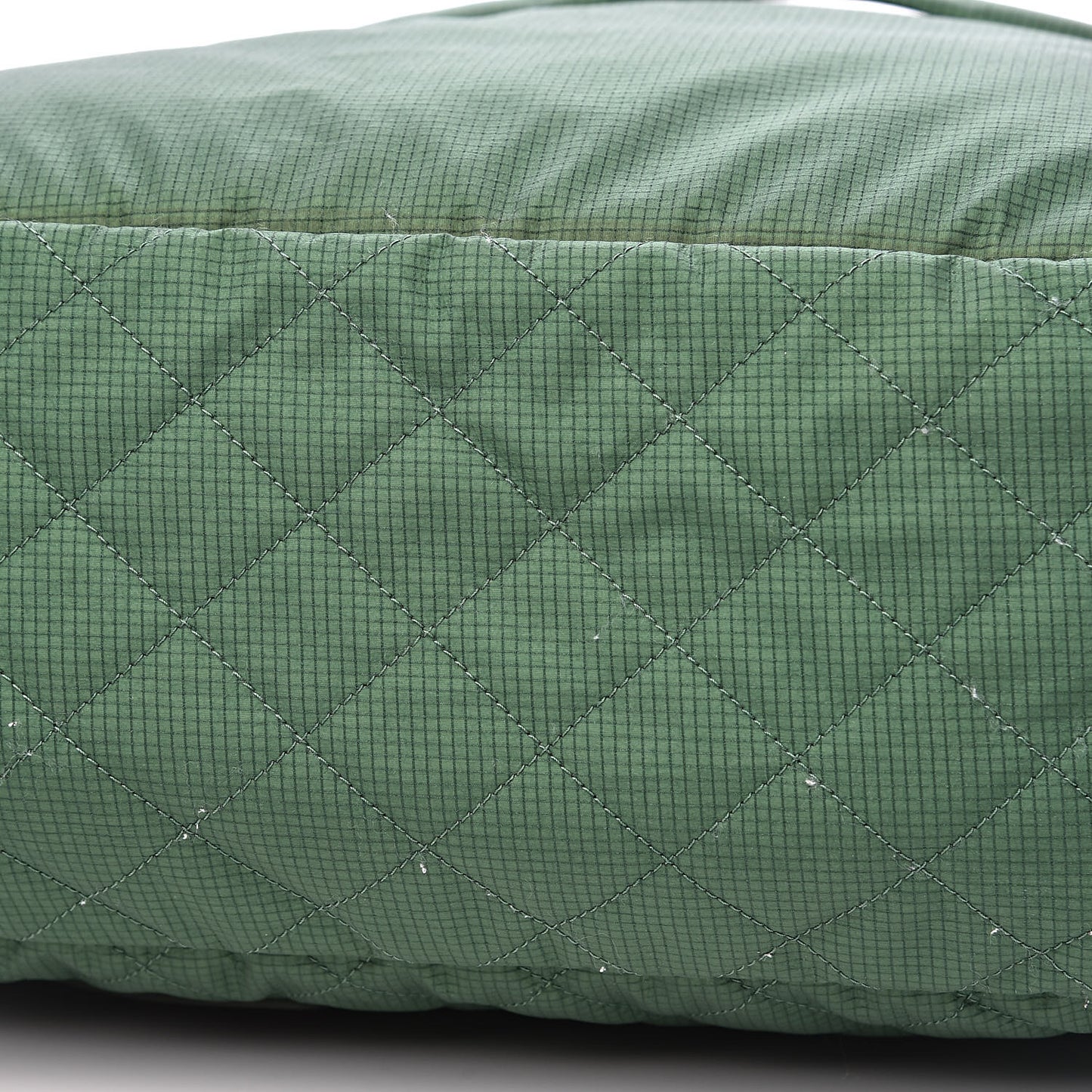 Nylon Quilted CC Backpack Green White