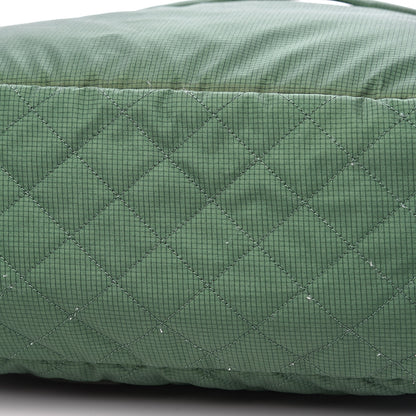 Chanel Nylon Quilted CC Backpack Green White 9 of 12