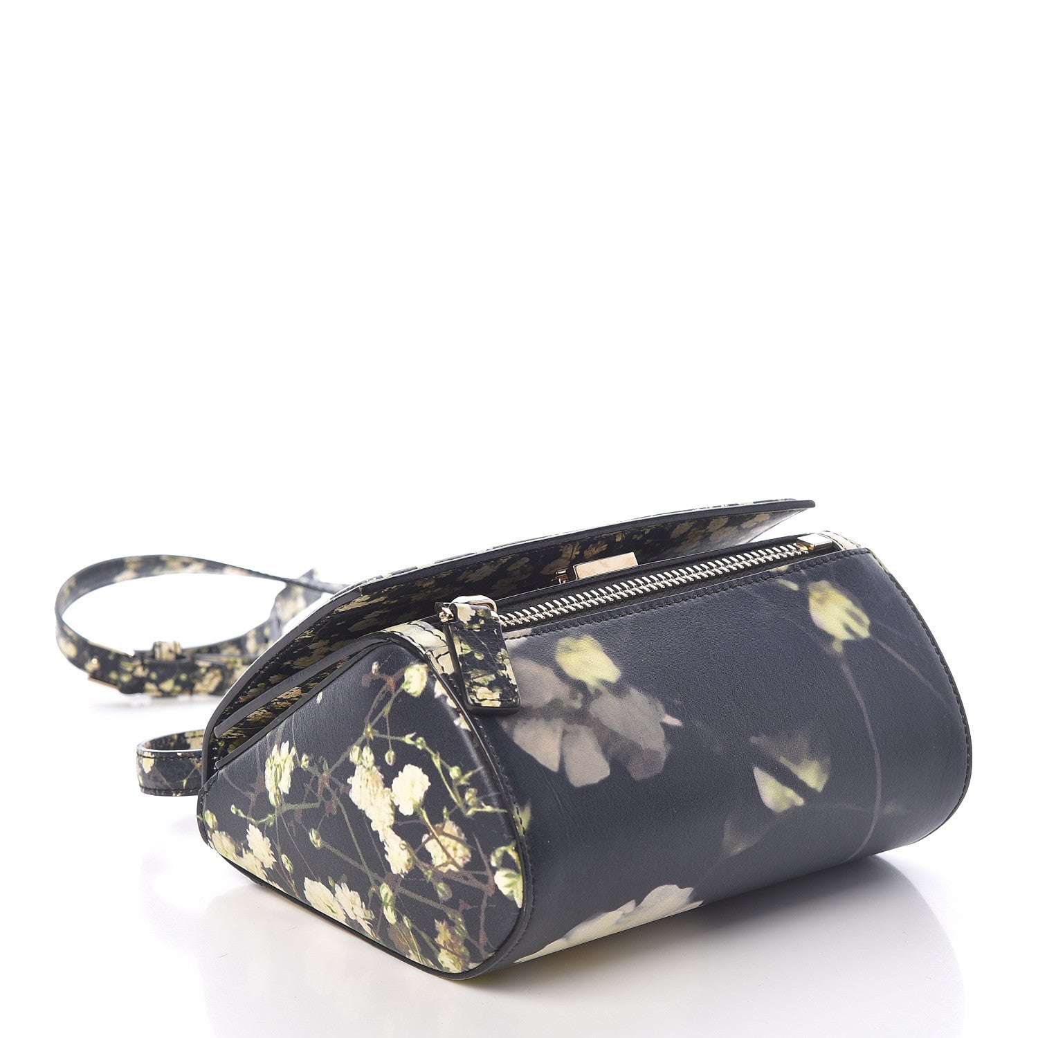 Givenchy Calfskin Baby's Breath Print Mini Pandora Box Crossbody Bag Black 4 of 12
