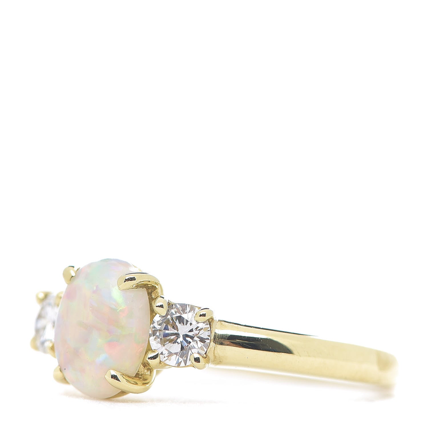 Tiffany 18K Yellow Gold Diamond Opal Cocktail Ring 52 6 3 of 5