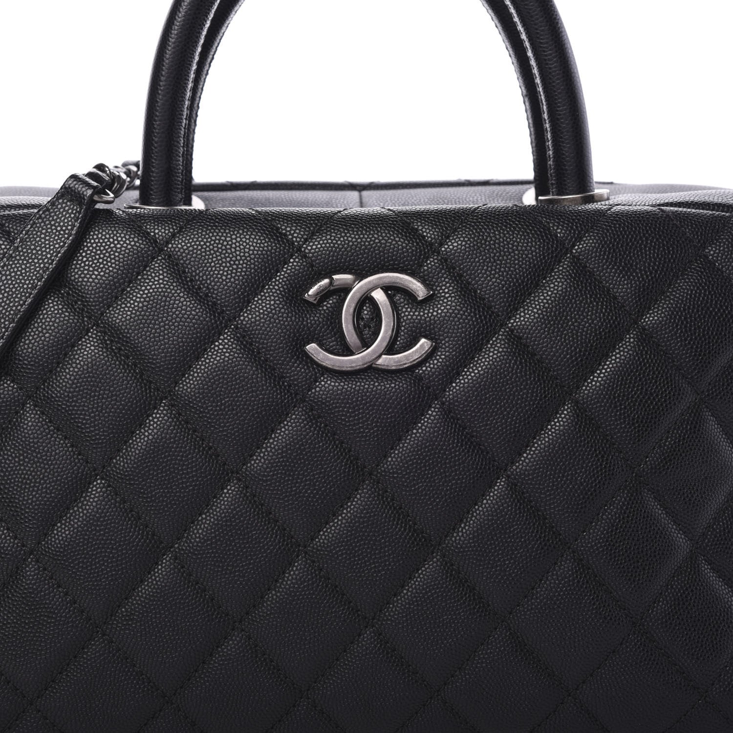 Chanel Caviar Quilted Large Coco Handle Bowling Bag Black 7 of 9