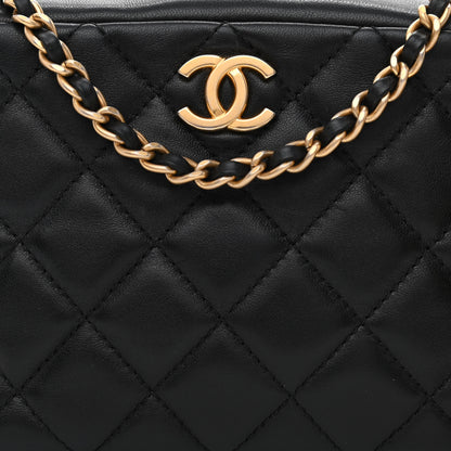 Chanel Lambskin Quilted CC Pearl Crush Camera Case Black 8 of 11