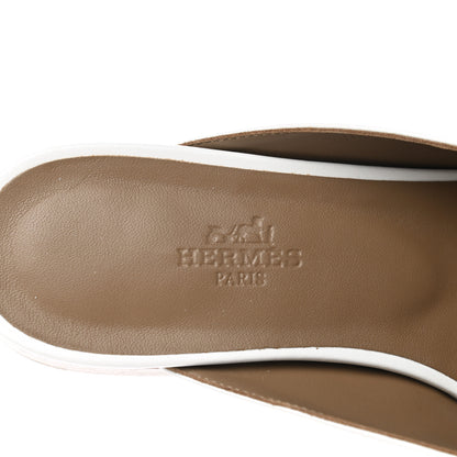 Hermes Calfskin Oz Mules 37 White 7 of 8