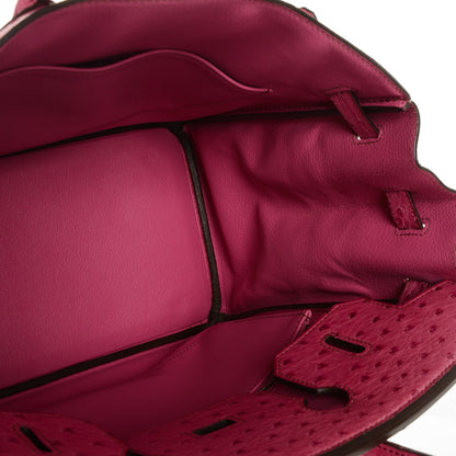 Hermes Ostrich HAC Birkin 32 Fuchsia 26 of 28