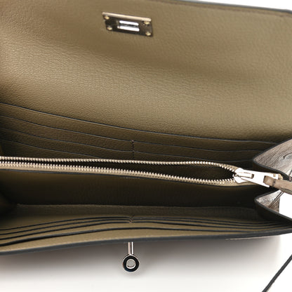 Hermes Ostrich Ghillies Kelly Longue Wallet Mousse 5 of 8
