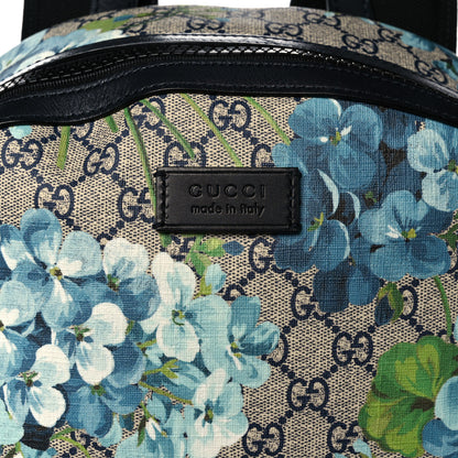 Gucci GG Supreme Blooms Monogram Medium Day Backpack Blue 8 of 14