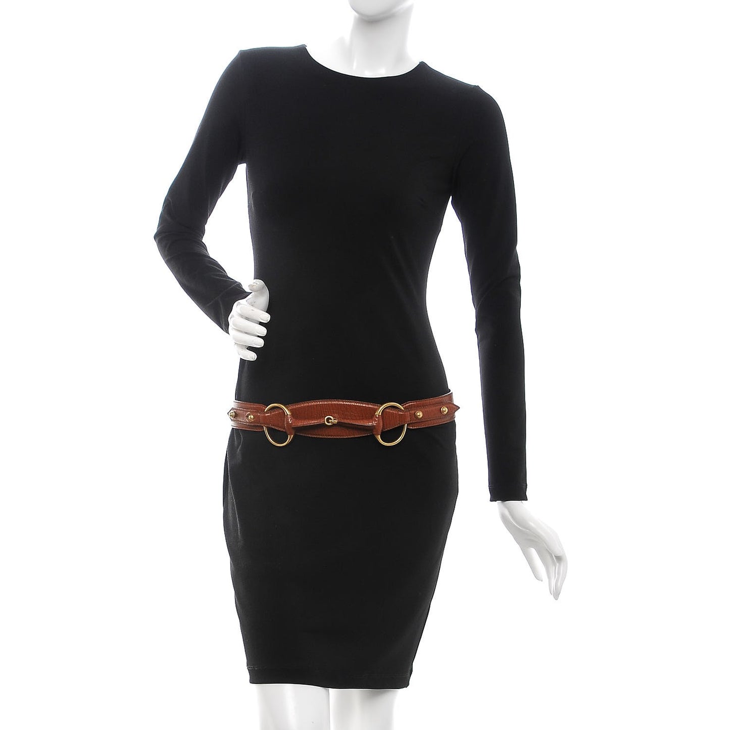 Calfskin Horsebit Buckle Belt 85 34 Brown