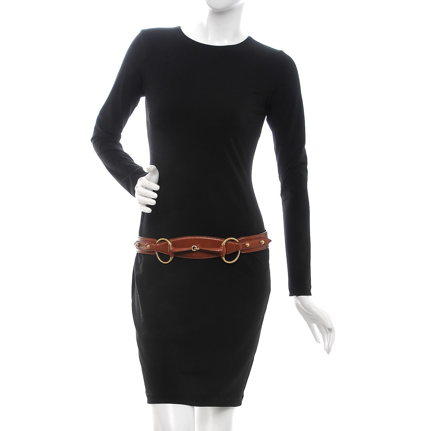 Gucci Calfskin Horsebit Buckle Belt 85 34 Brown 2 of 7