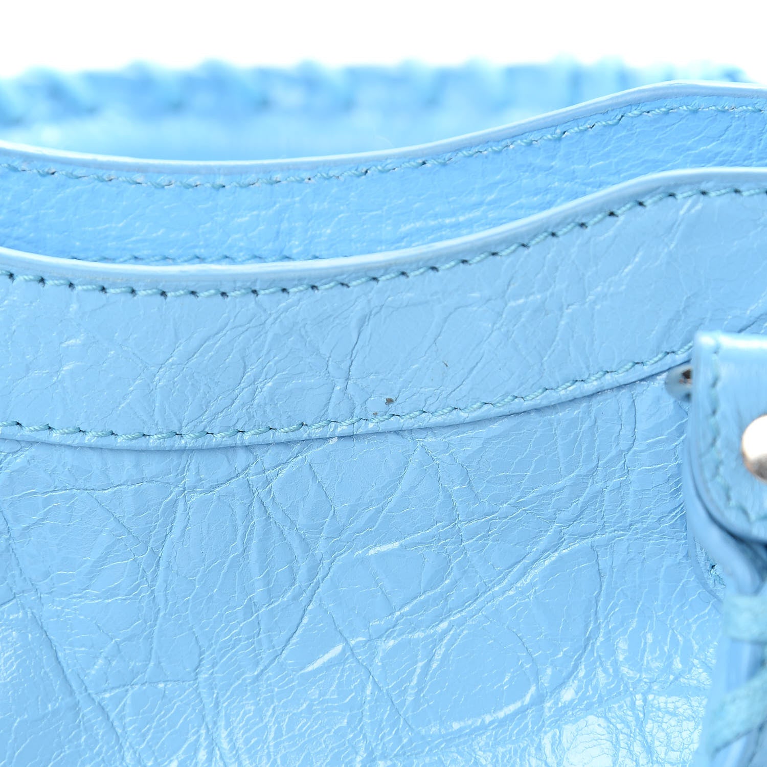 Balenciaga Agneau Classic Silver Hardware Mini City Logo Strap Baby Blue Black 13 of 13