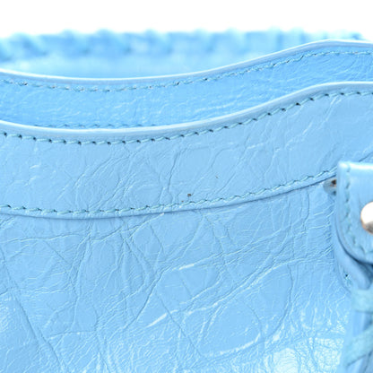 Balenciaga Agneau Classic Silver Hardware Mini City Logo Strap Baby Blue Black 13 of 13