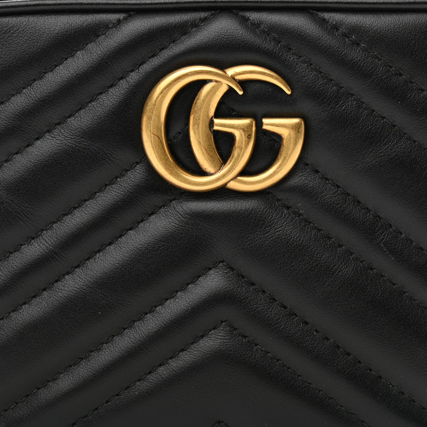 Calfskin Matelasse Mini GG Marmont Chain Shoulder Bag Black