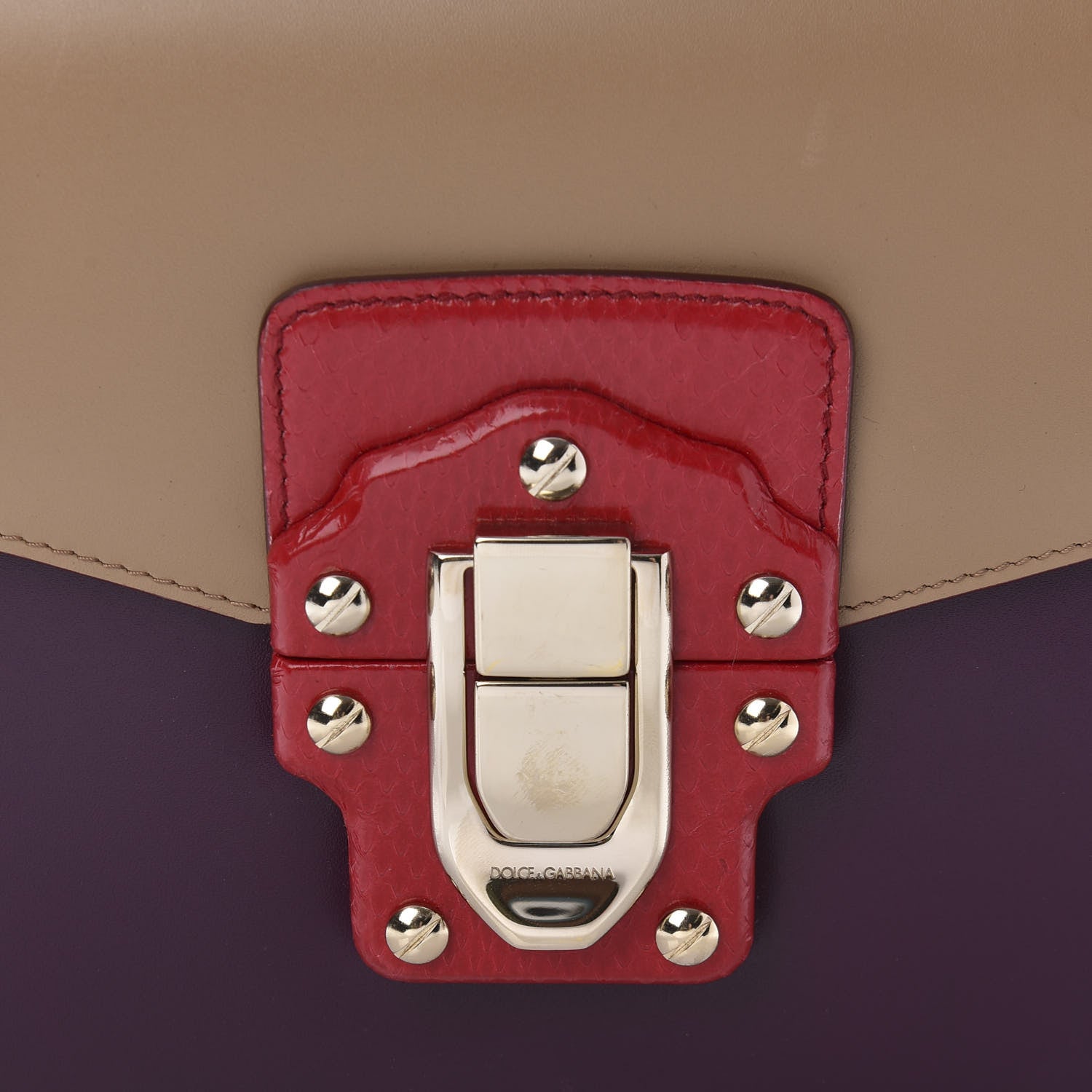 Dolce & Gabbana Calfskin Ayers Lucia Shoulder Bag Ghiaccio Mosto 9 of 9