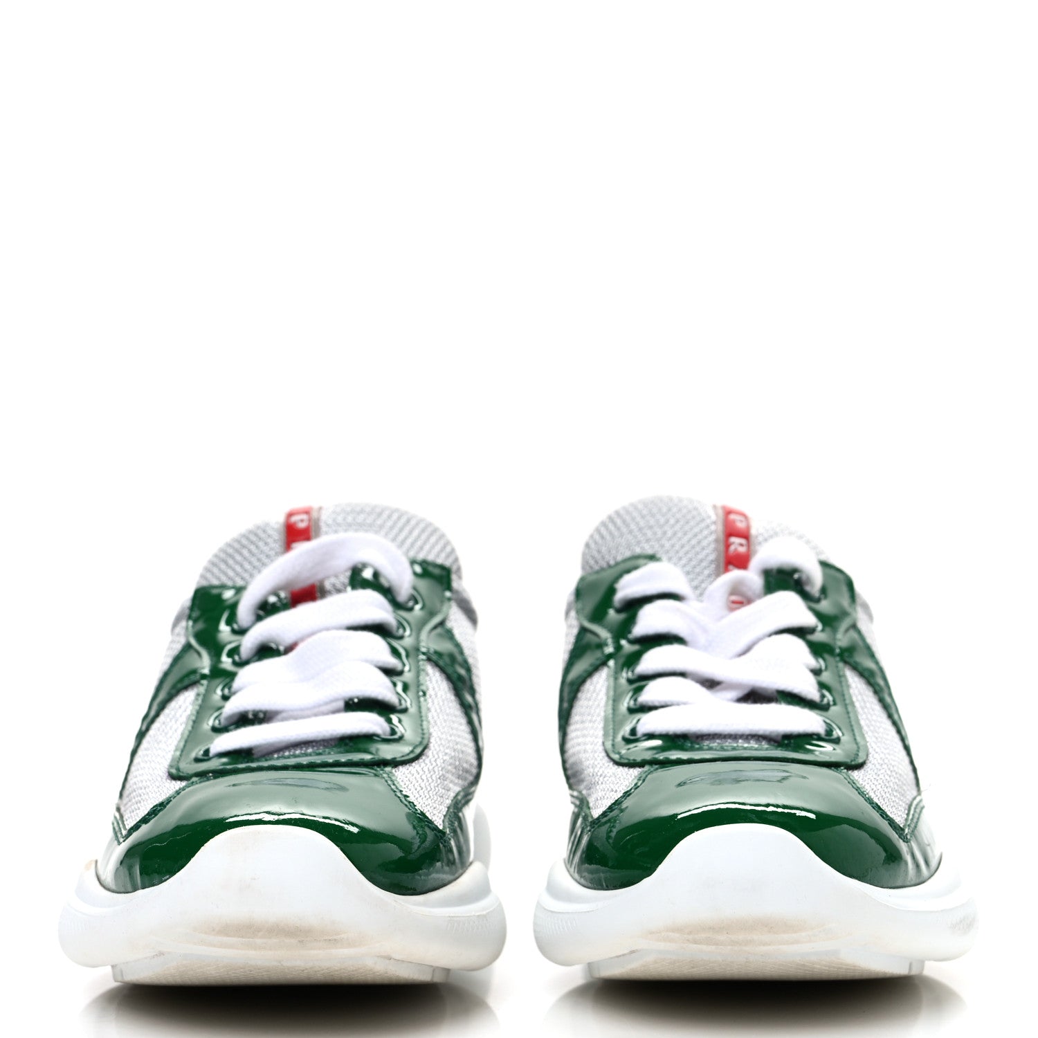 Prada Patent America's Cup Patchwork Sneakers 39.5 Green 3 of 9