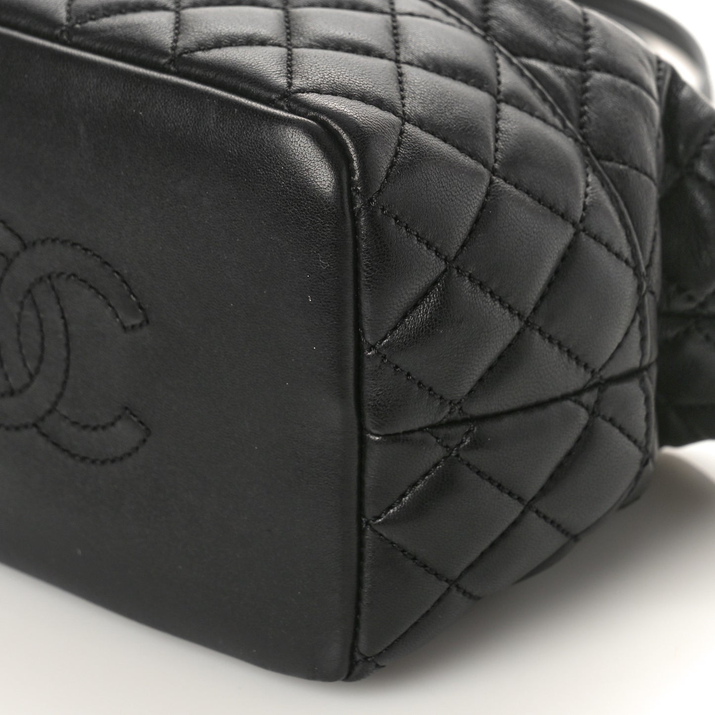 Lambskin Quilted Small Hobo Black