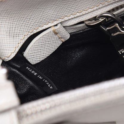 Prada Saffiano Small Galleria Double Zip Tote Bianco 8 of 14