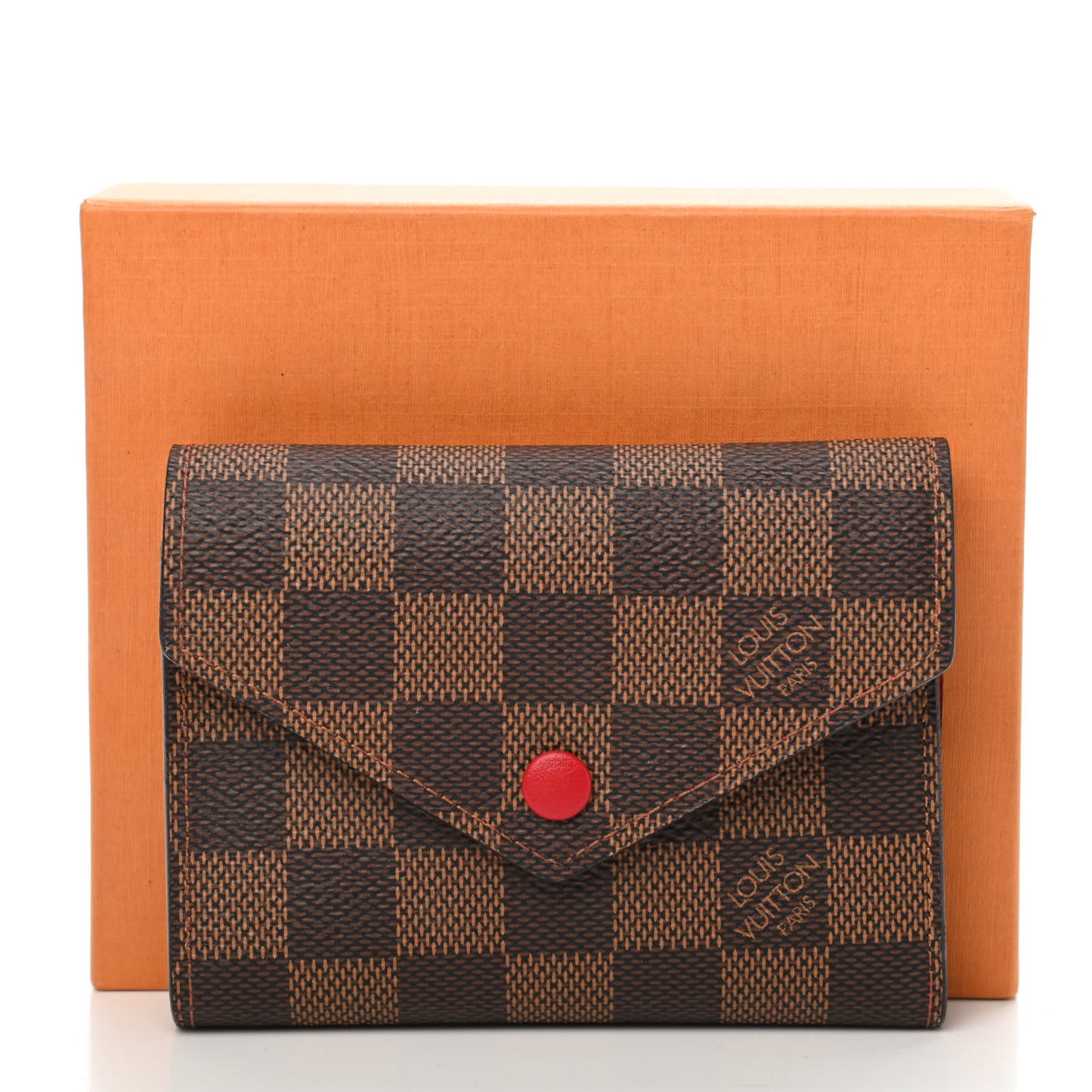 Damier Ebene Victorine Wallet Red