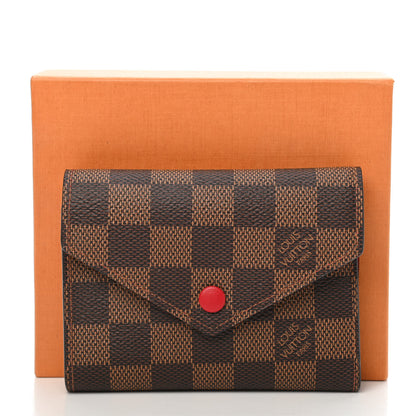 Louis Vuitton Damier Ebene Victorine Wallet Red 8 of 8