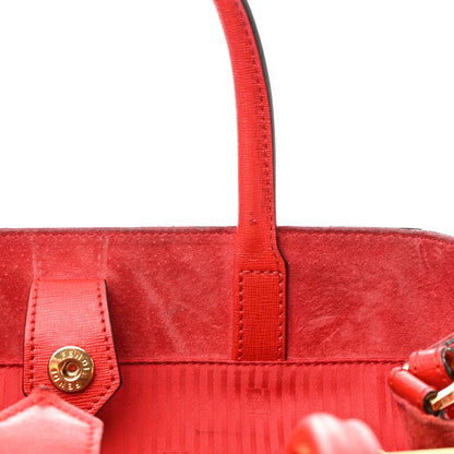 Fendi Vitello Elite Flamingo Regular 2Jours Tote Rosso Fiamma 12 of 14