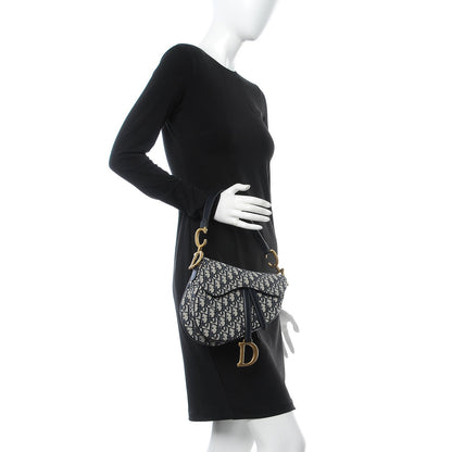Christian Dior Oblique Saddle Bag Blue 2 of 8
