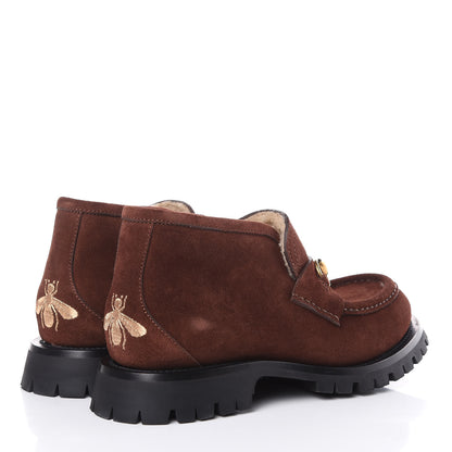 Gucci Suede Wool Mens Django Horsebit Booties 6.5 Brown 4 of 9