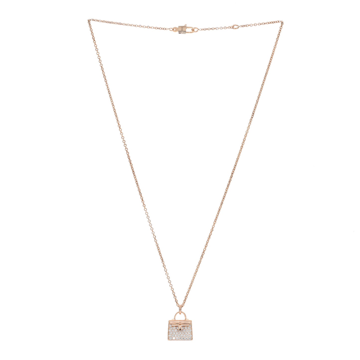 18K Rose Gold Diamond Kelly Amulettes Pendant Necklace