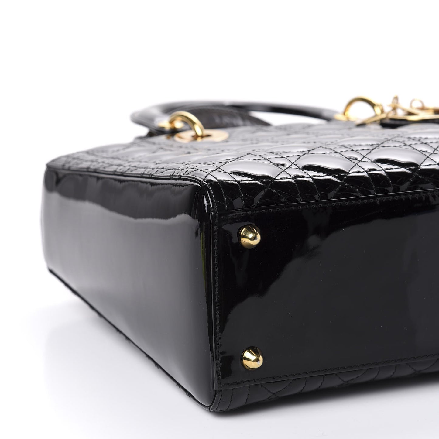 Patent Cannage Large Lady Dior Black