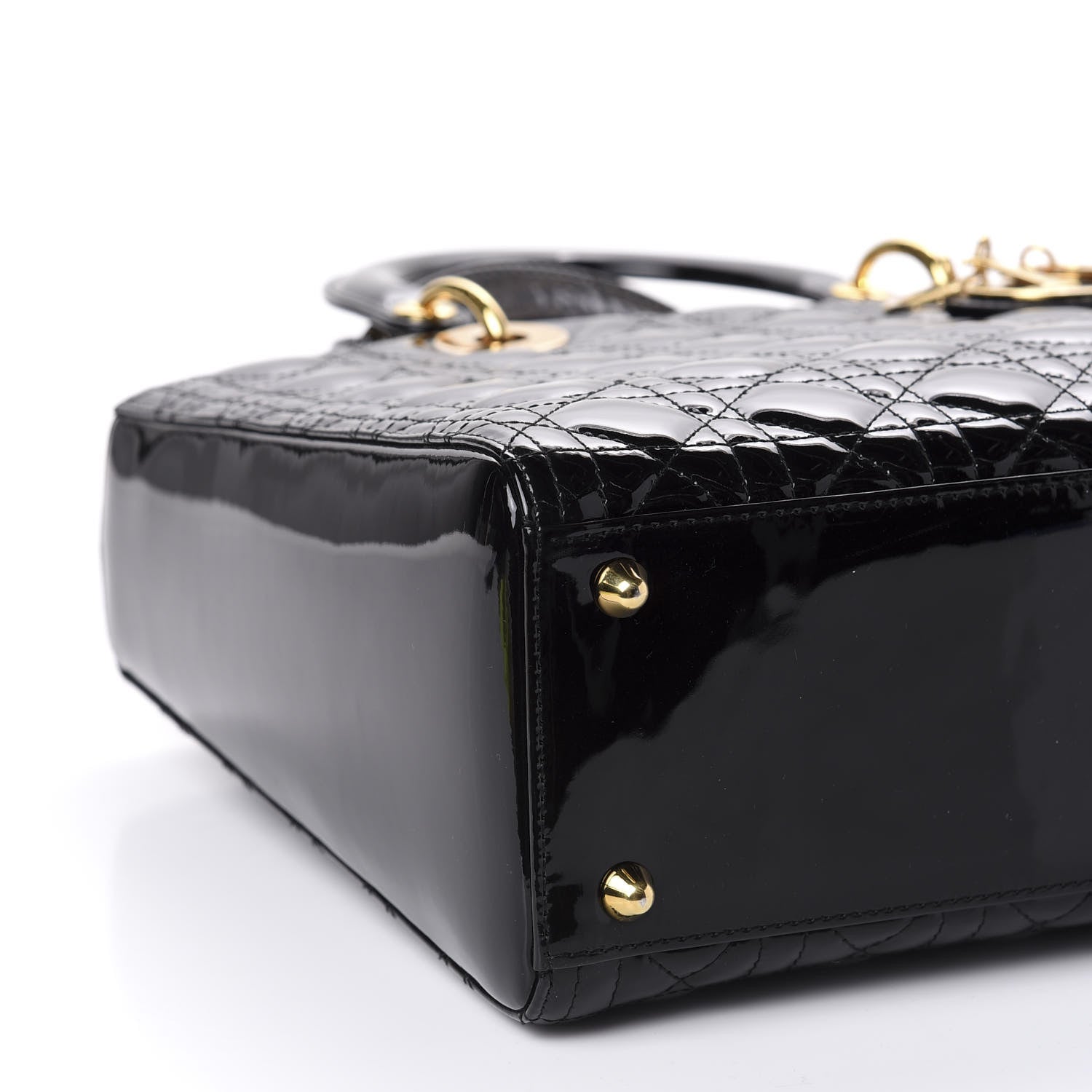 Christian Dior Patent Cannage Large Lady Dior Black 6 of 10
