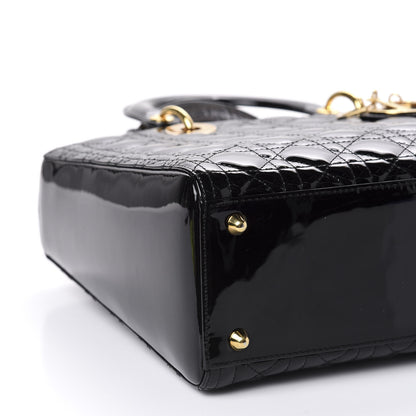 Christian Dior Patent Cannage Large Lady Dior Black 6 of 10