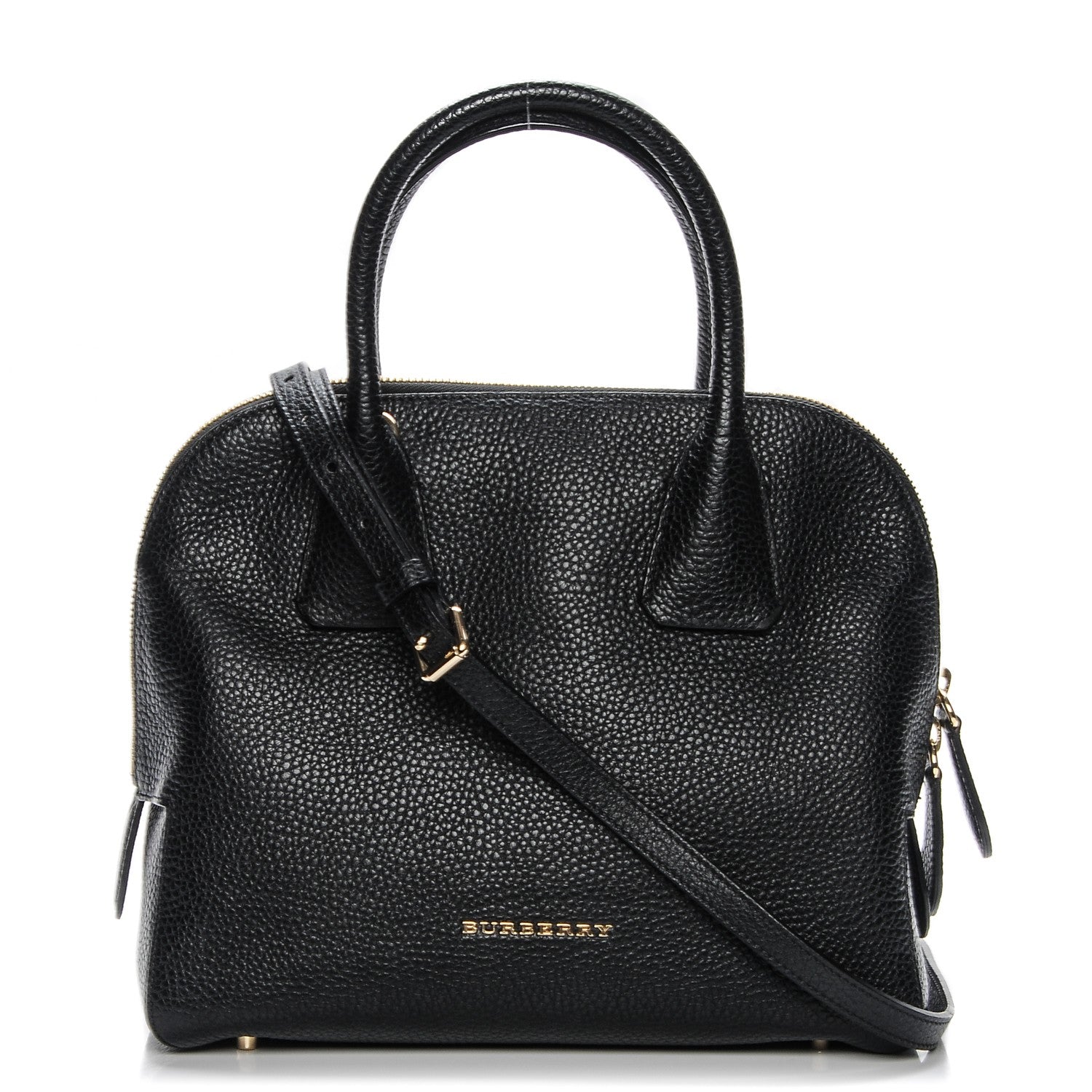Burberry London Grainy Calfskin Small Greenwood Bowling Bag Black 1 of 8
