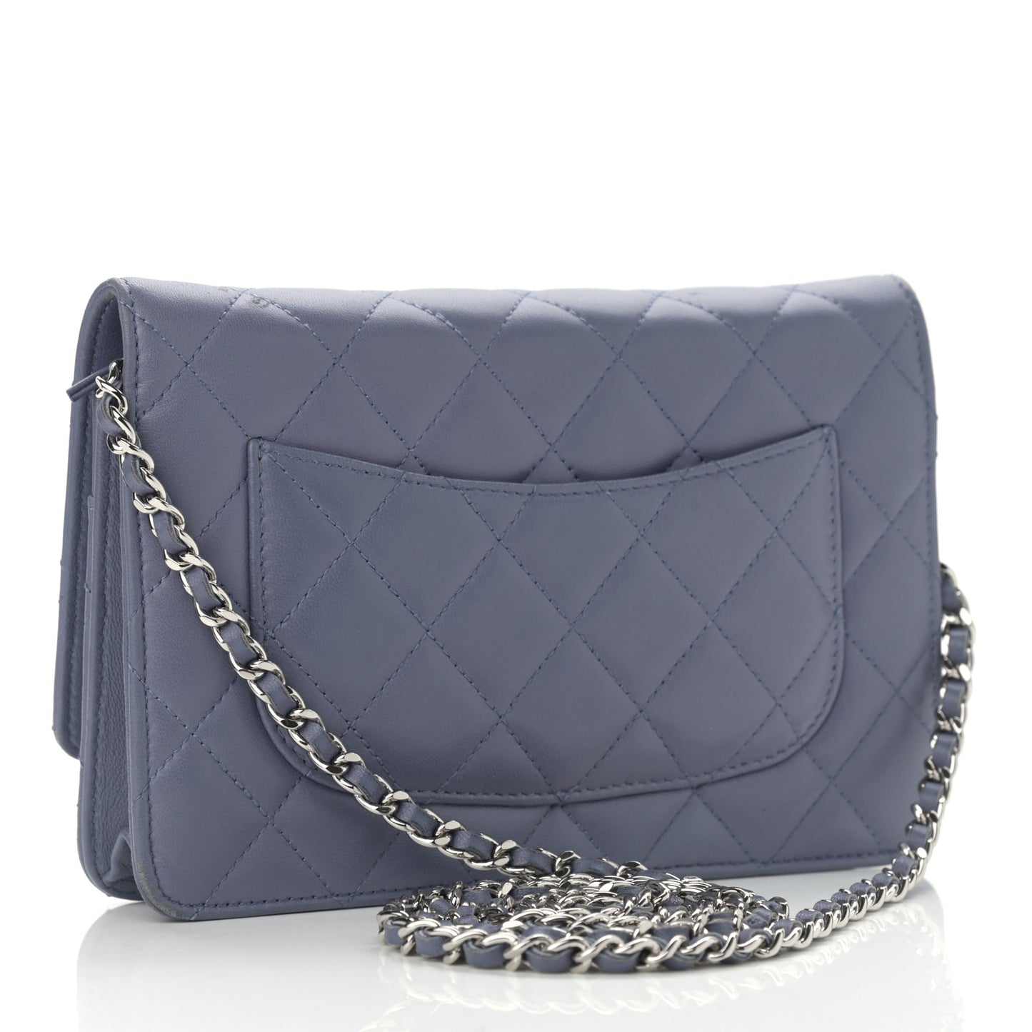 Lambskin Quilted Wallet On Chain WOC Lavender