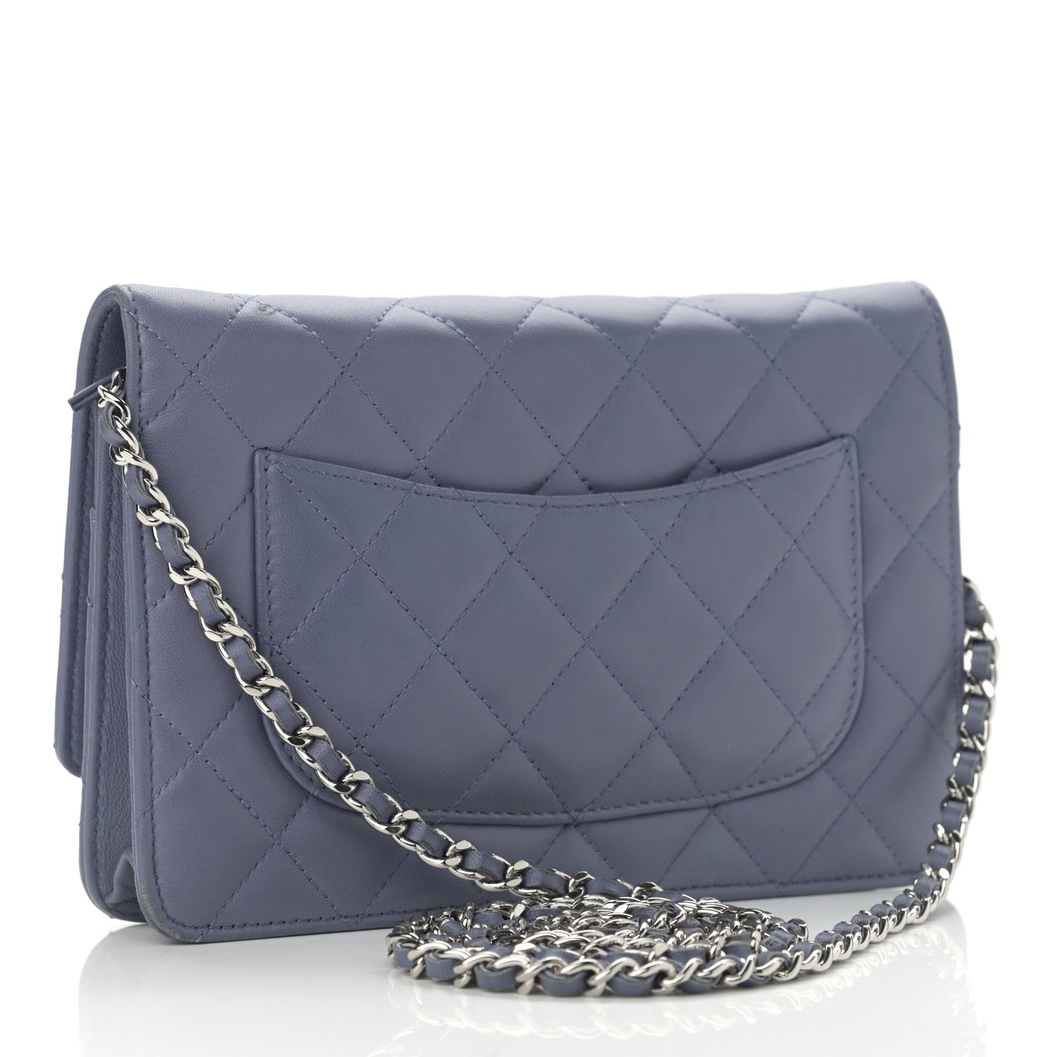 Chanel Lambskin Quilted Wallet On Chain WOC Lavender 3 of 14
