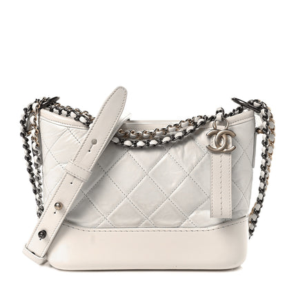 Chanel Aged Calfskin Quilted Small Gabrielle Hobo White 1 of 10