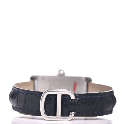 Cartier Stainless Steel Alligator 19mm Tank Americaine Quartz Watch 3 of 5