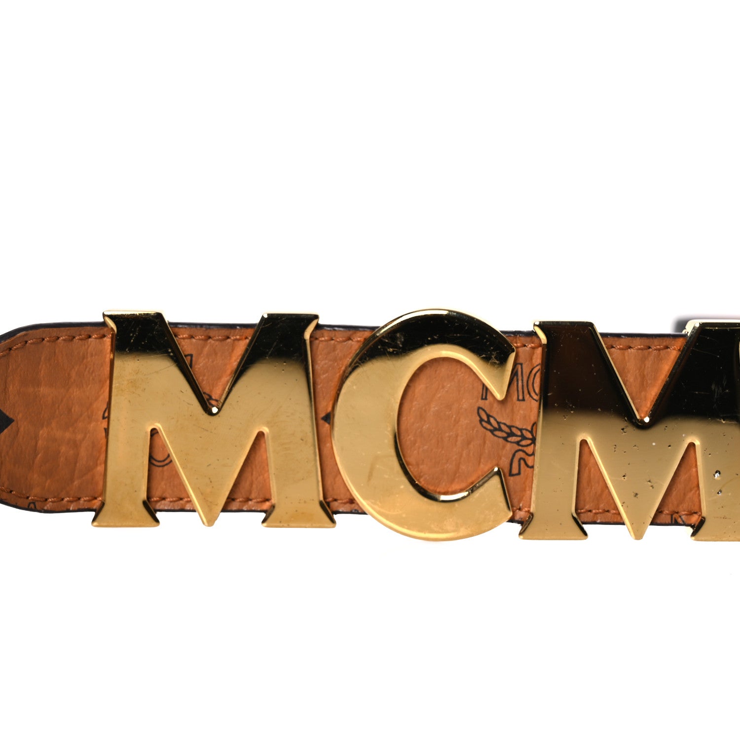 MCM Visetos Calfskin Tracy Shoulder Strap Cognac 7 of 7