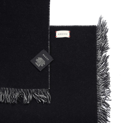 Gucci Wool Cashmere Logo Scarf Black 2 of 3