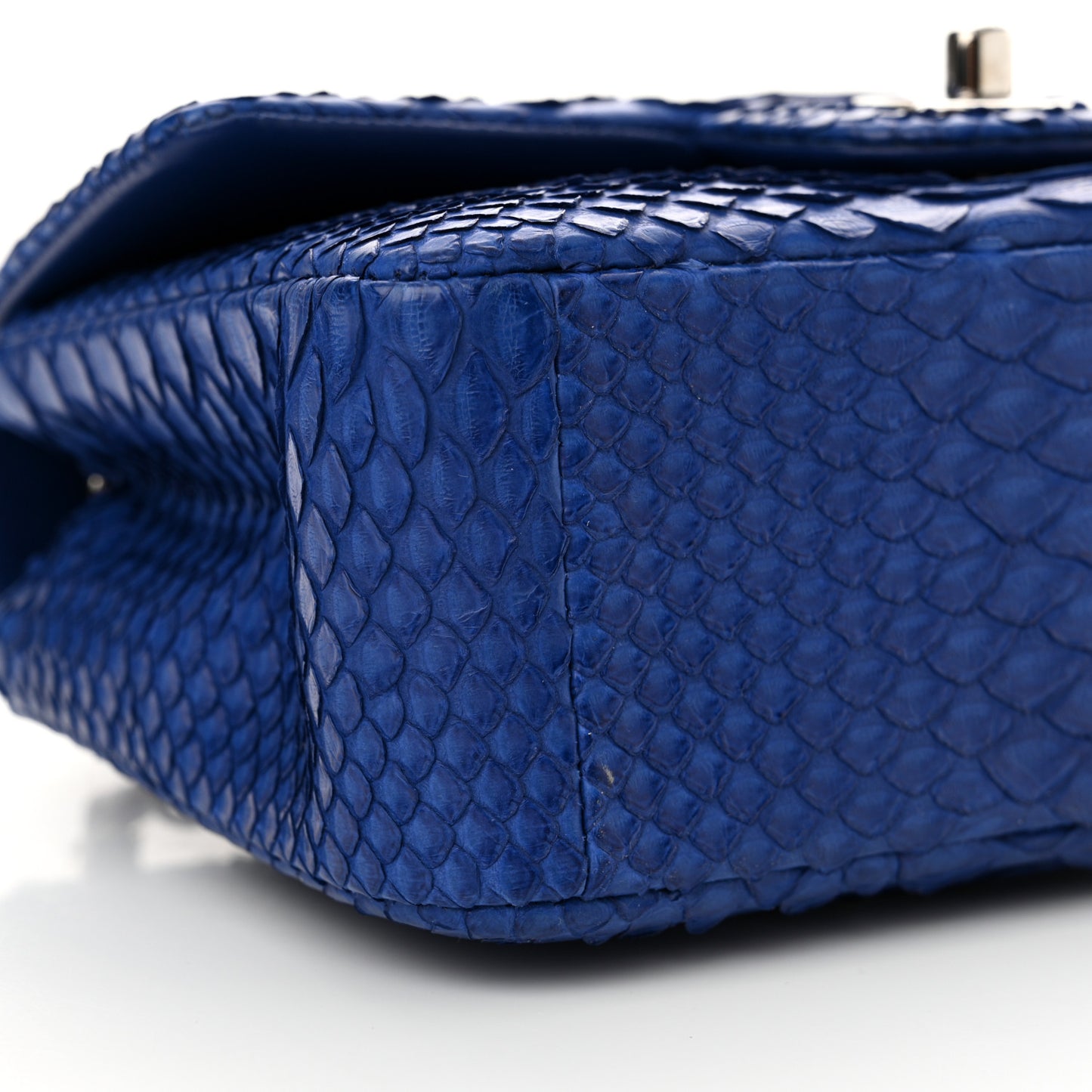 Snakeskin Mini Rectangular Flap Blue