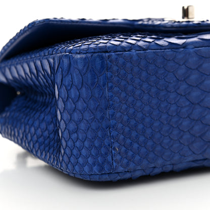 Chanel Snakeskin Mini Rectangular Flap Blue 9 of 10