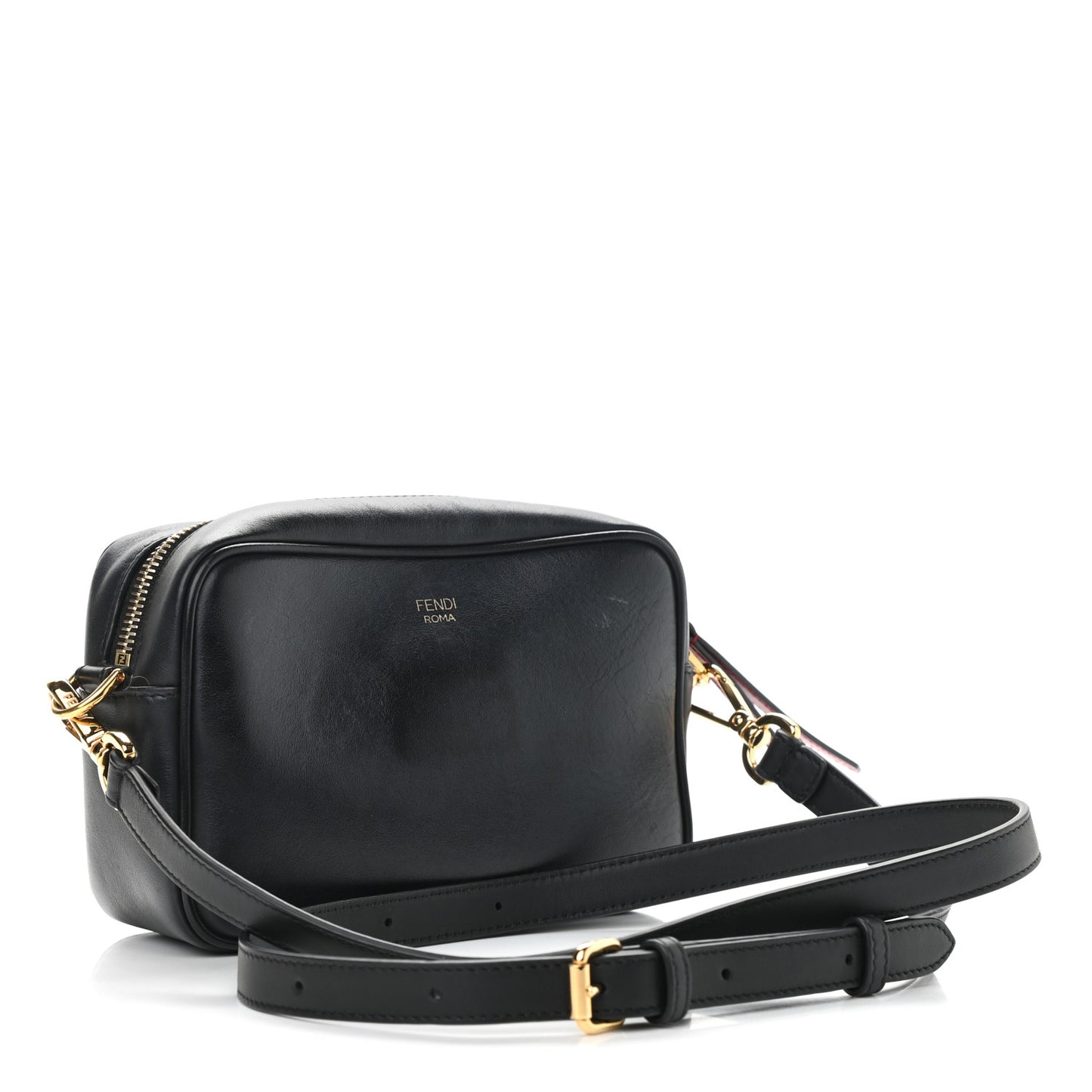 Vitello Century Bi-Color FF 1974 Embossed Mini Camera Case Maya Black