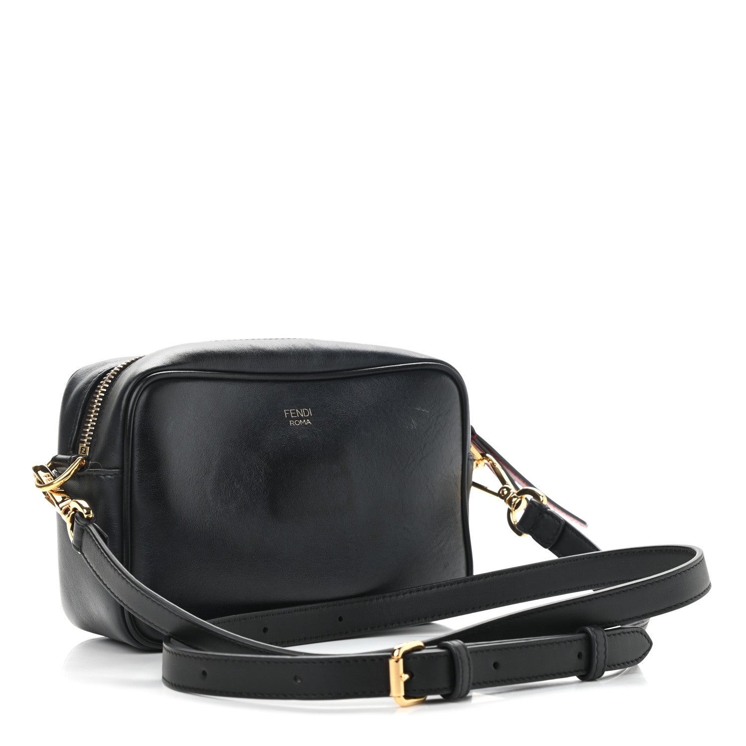 Fendi Vitello Century Bi-Color FF 1974 Embossed Mini Camera Case Maya Black 2 of 10