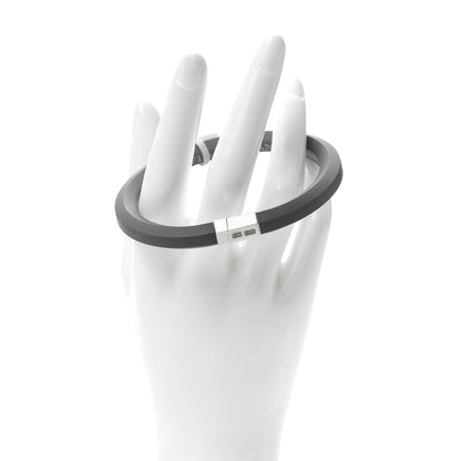 David Yurman Sterling Silver Rubber 10.5mm Hex Bracelet Gray 2 of 6