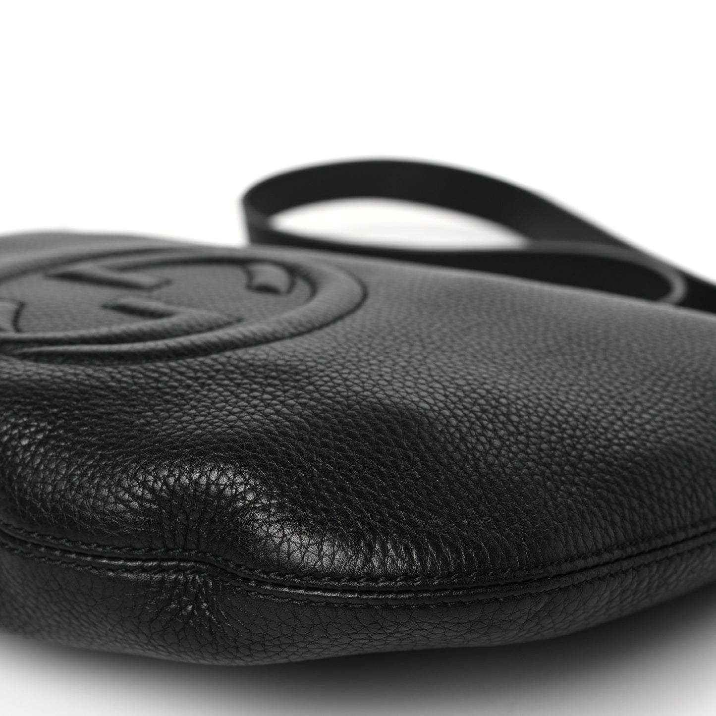 Pebbled Calfskin Small Soho Hobo Black