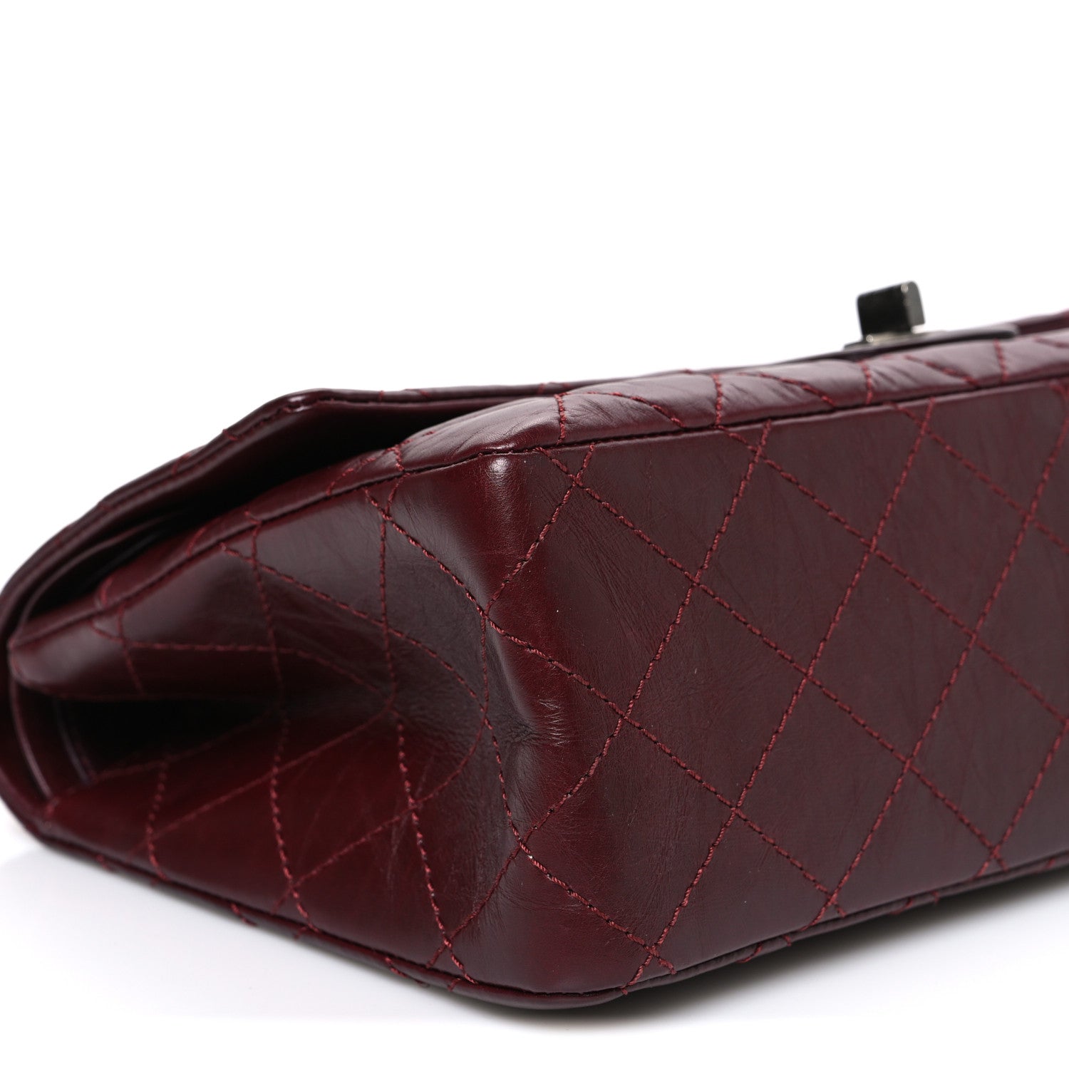 Chanel Aged Calfskin Quilted 2.55 Reissue 226 Flap Dark Burgundy 9 of 10
