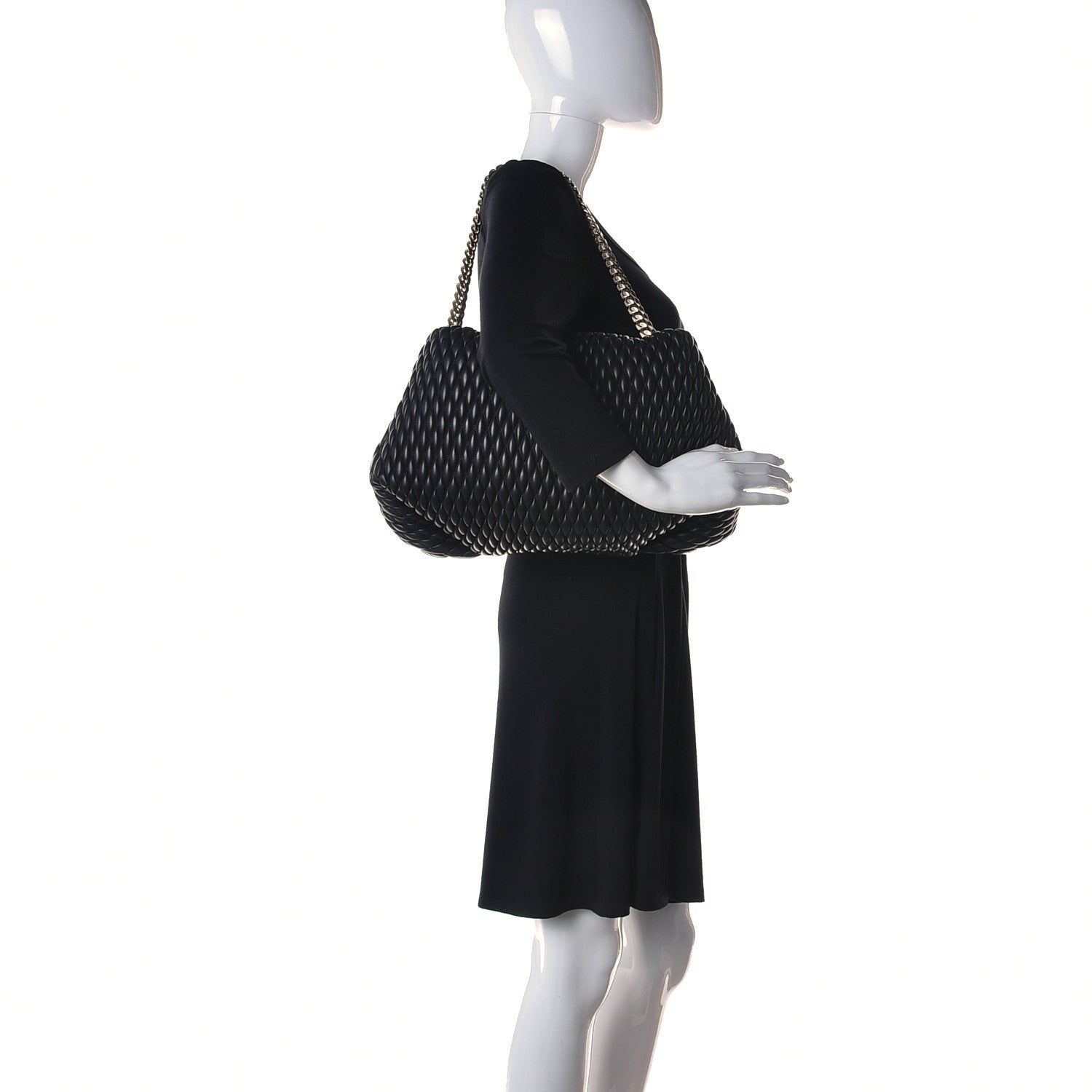 Proenza Schouler Lambskin Quilted Tobo Chain Shoulder Bag Black 2 of 9