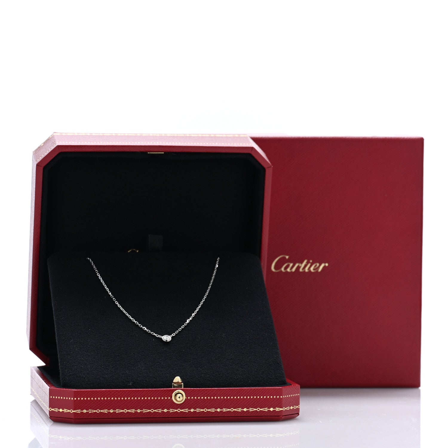 Cartier 18K White Gold Diamond SM D'Amour Pendant Necklace 5 of 5