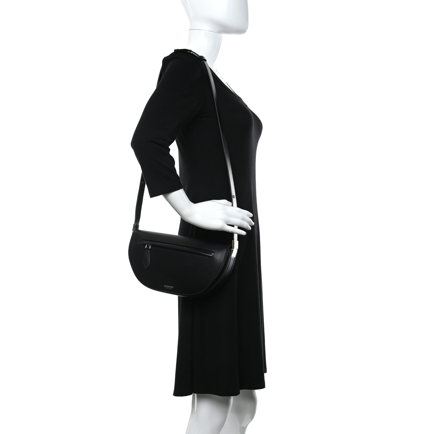 Burberry Calfskin Small Olympia Shoulder Bag Black 2 of 8