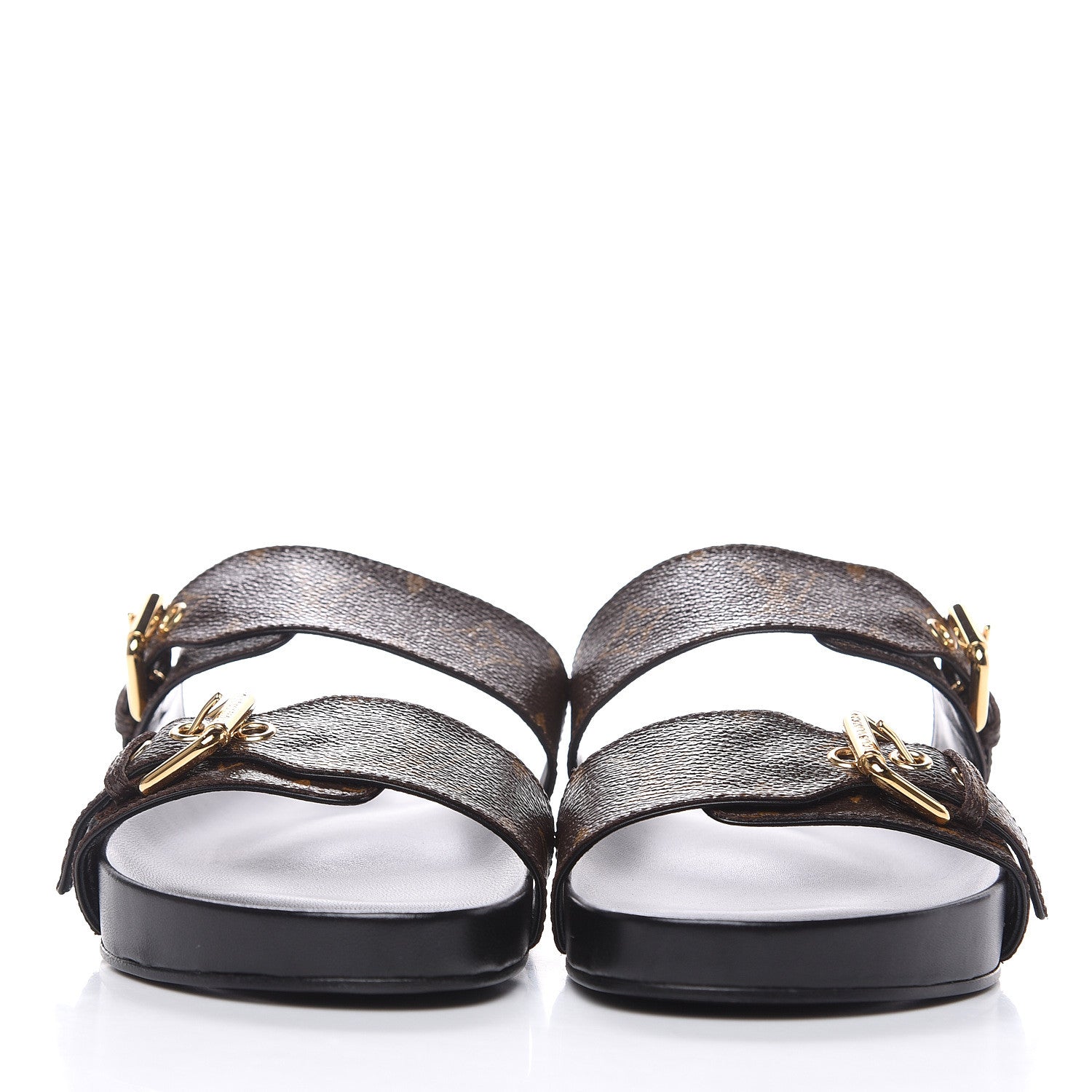 Louis Vuitton Monogram Bom Dia Mule Sandals 38 Black 2 of 8