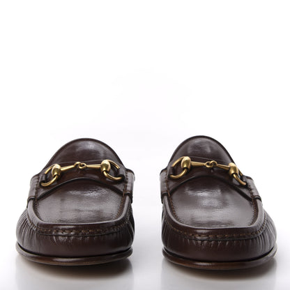 Gucci Goatskin Mens Horsebit Slippers 6 Light Brown 2 of 10